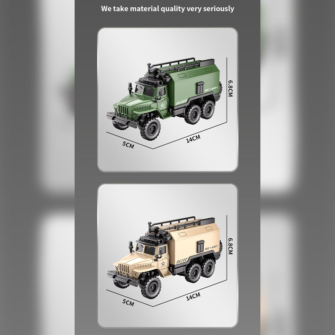 1/64ミニ軍用RCカー｜2.4G干渉防止 合金ボディ 4WDオフロード APP連動 調速・音響LEDライト 自動デモモード RTF |RTRHOBBYJP