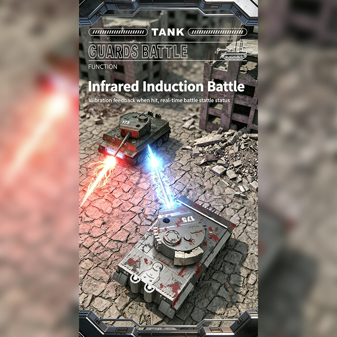 1/64スケール RC戦車 2.4GHz 赤外線バトル戦車 砲塔回転 発射音LEDライト搭載 RTR｜技適シール