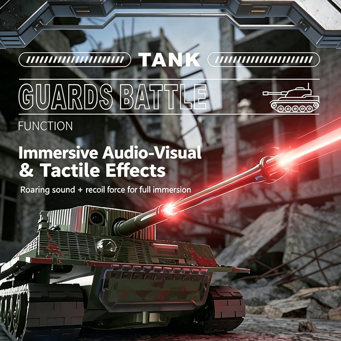 1/64スケール RC戦車 2.4GHz 赤外線バトル戦車 砲塔回転 発射音LEDライト搭載 RTR｜技適シール