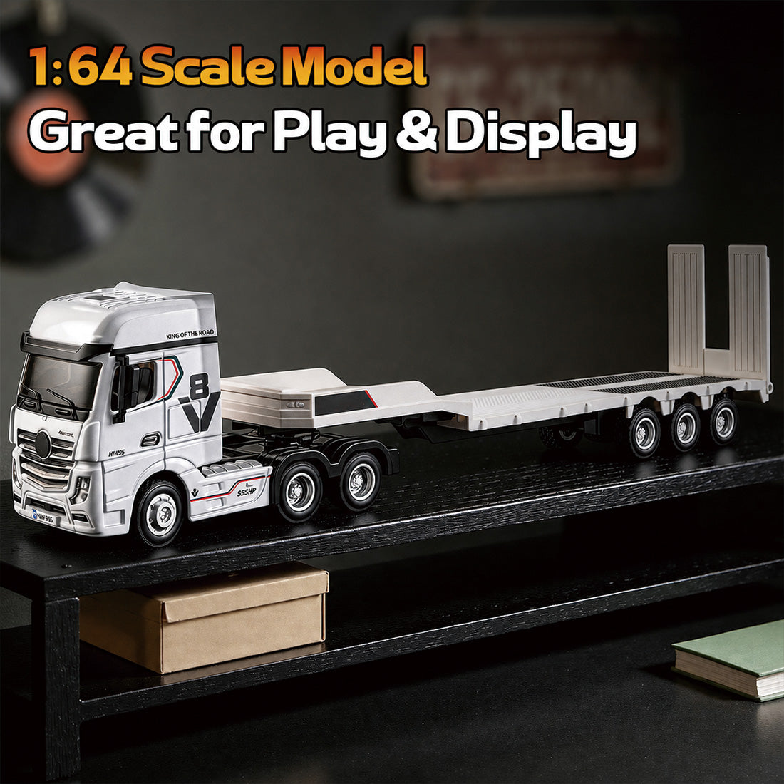 1/64スケール 2.4G RC平ボディセミトラック サウンド&LEDライト搭載  RTR｜技適シール