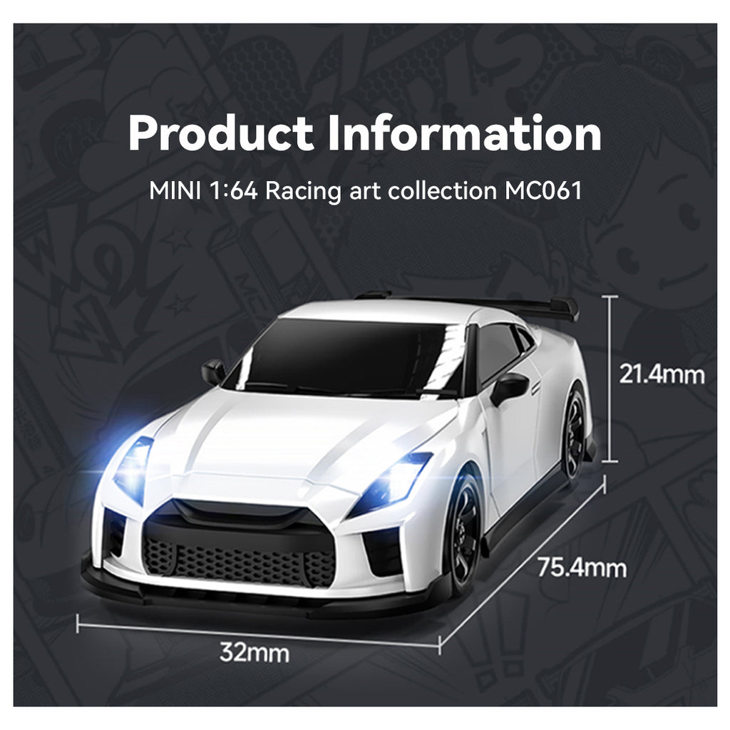 1/64 2.4G 4CH 4WD RCドリフトカー 白色 RTR版 半プロポーショナルステアリング ブレーキキャリパー MINI RC