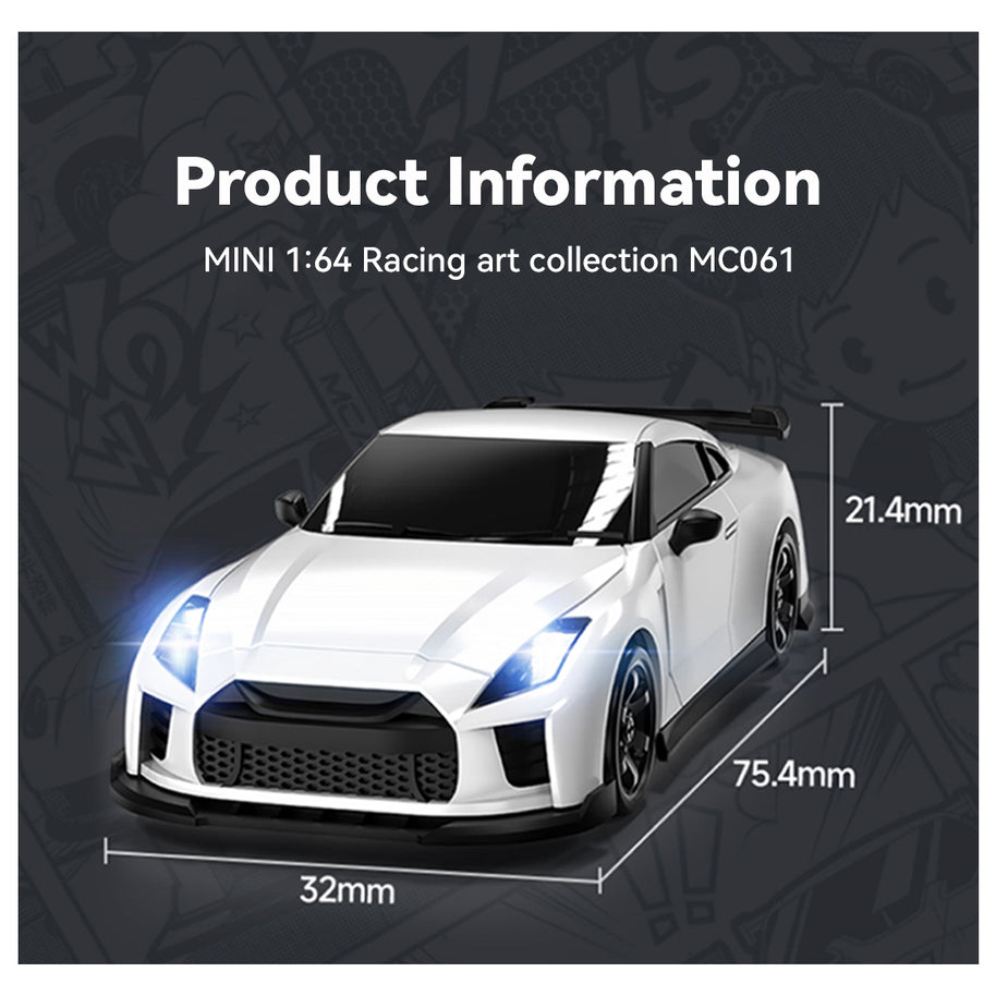 1/64 2.4G 4CH 4WD RCドリフトカー 白色 RTR版 半プロポーショナルステアリング ブレーキキャリパー MINI RC