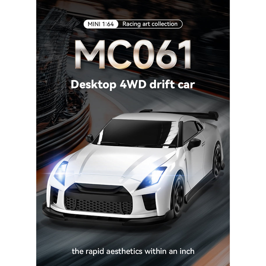 1/64 2.4G 4CH 4WD RCドリフトカー 白色 RTR版 半プロポーショナルステアリング ブレーキキャリパー MINI RC