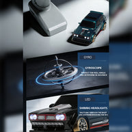 1/64 2.4G全プロポーショナル4WD RCドリフトカー  ジャイロステアリング LEDライト 磁気充電 MINI RC