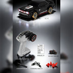 1/64 2.4G全プロポーショナル4WD RCドリフトカー  ジャイロステアリング LEDライト 磁気充電 MINI RC