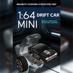 1/64 2.4G全プロポーショナル4WD RCドリフトカー  ジャイロステアリング LEDライト 磁気充電 MINI RC