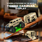 1/64スケール 2.4G MiniRCクローラートラック トレーラー付き LEDライト デュアル速度モード フルプロポーショナル ミニオフロード車
