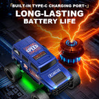 1/64スケール 2.4G MiniRCクローラートラック トレーラー付き LEDライト デュアル速度モード フルプロポーショナル ミニオフロード車