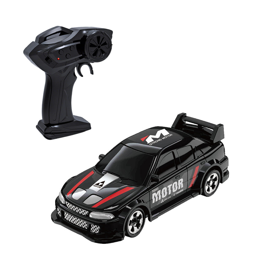 1/64 4WD RCドリフトカー 黒色 2.4GHz 精密ステアリング調整 RTR デスクトップミニレーシングカー MINI RC