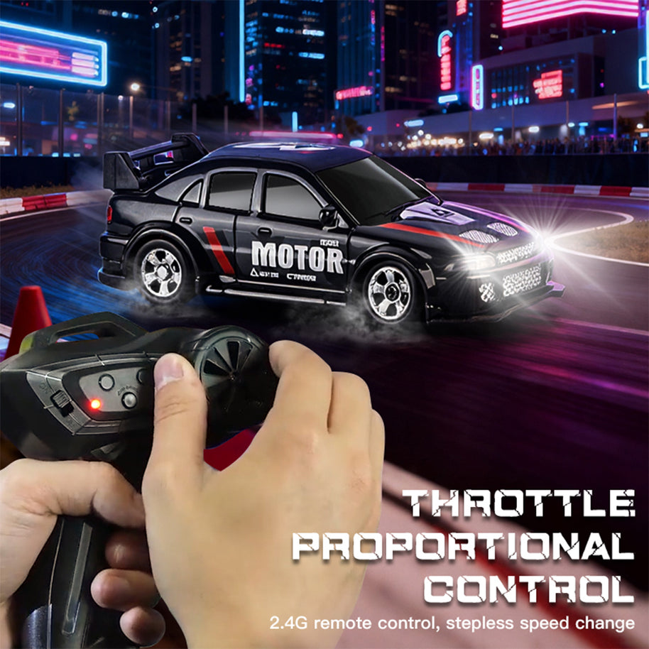 1/64 4WD RCドリフトカー 黒色 2.4GHz 精密ステアリング調整 RTR デスクトップミニレーシングカー MINI RC