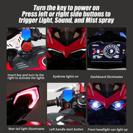 1/7スケール V4合金バイク模型｜レッドカーボン調 点火・排気煙噴霧機能搭載 光音響再現 精密機械可動 大人向けコレクション|RTRHOBBYJP