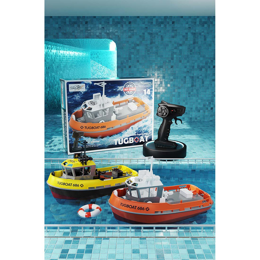 1/72 2.4GHz RC電動タグボート RTRバージョン  防水 ローバッテリーアラーム