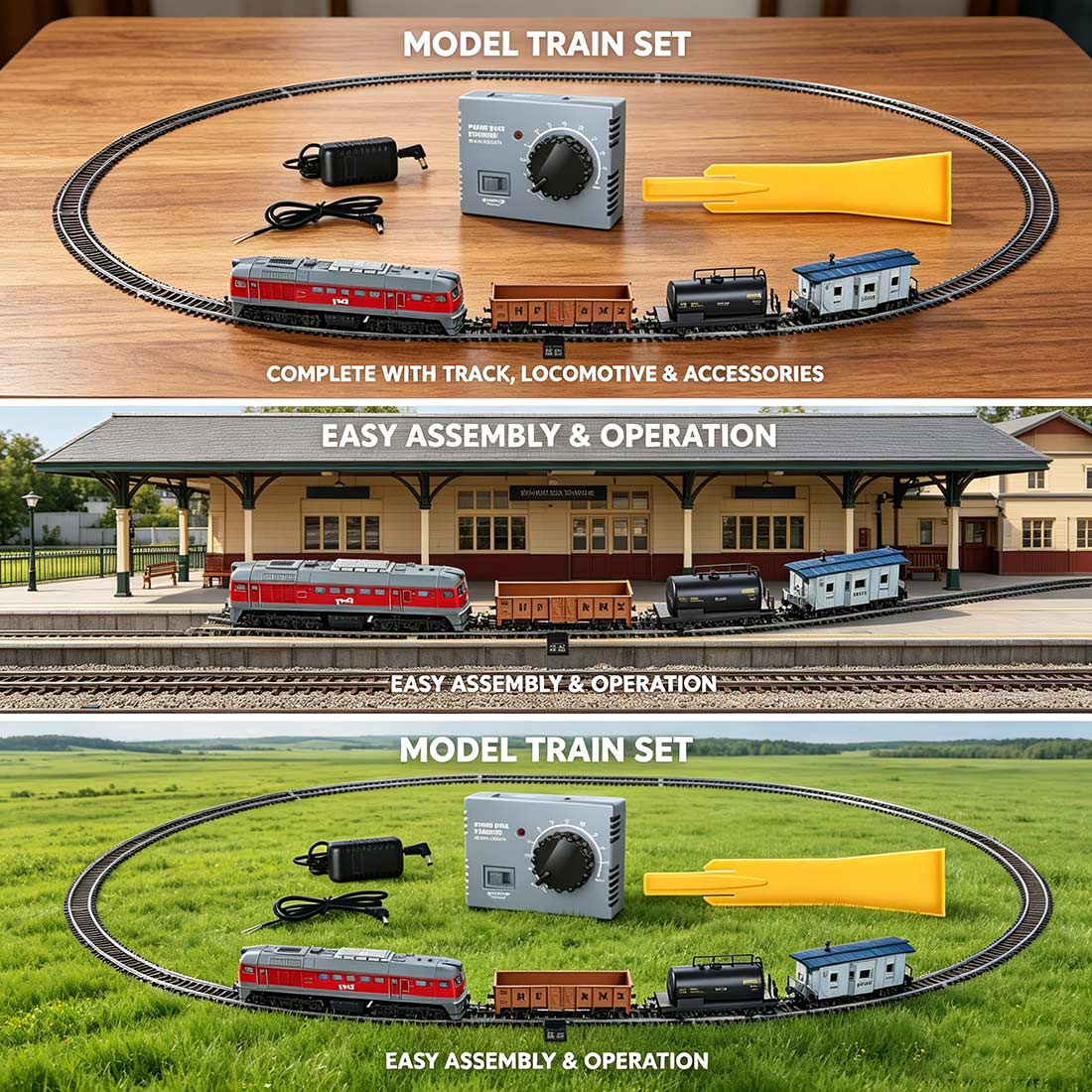 1/87 HO蒸気機関車セット  合金素材 金属レール 拡張可能 合金鉄道模型