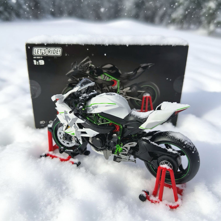 1/9 H2合金バイクモデル｜点火音響&ライト効果 排気ミスト噴射 可動ギア構造 隠しバッテリー収納 コレクション模型