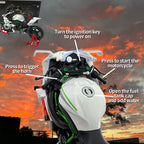 1/9 H2合金バイクモデル｜点火音響&ライト効果 排気ミスト噴射 可動ギア構造 隠しバッテリー収納 コレクション模型