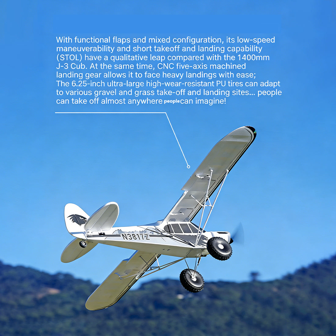 1700mm高翼RC固定翼機｜2.4G 6CH EPP模型 RTF仕様 短距離離陸・CNC緩衝脚付き RC 飛行機