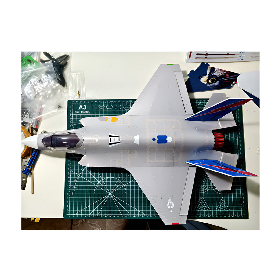 380mm翼幅 F-35A DIY固定翼機キット シングル30mmダクテッドファン ダクテッドファン別売 PNPグレー