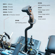 WOLFBUSH FF10 飛行シミュレーターコントローラー 10リンク 2.4G RCトランスミッター ELRS 2.4G CNC金属製