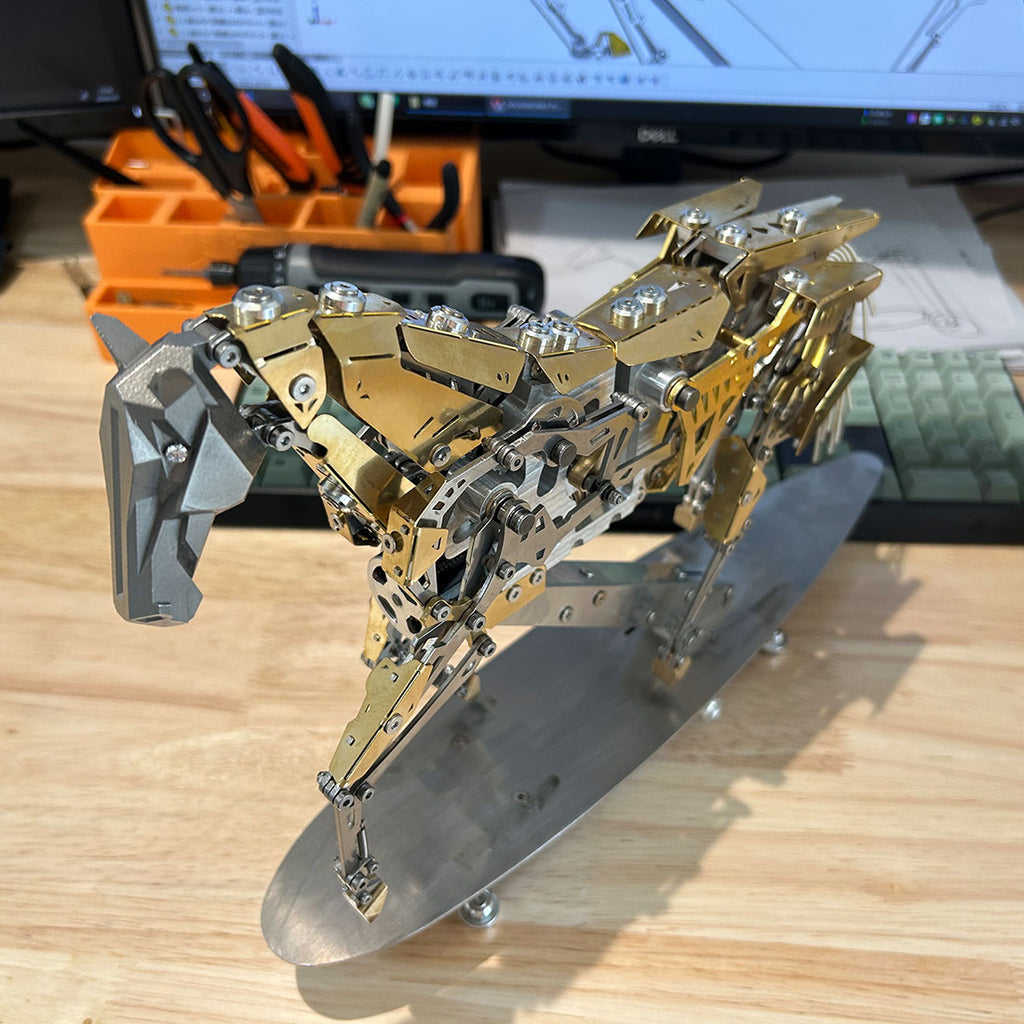 3Dメタル機械馬模型 300+PCS フルメタルDIY組立彫刻 ブラシレスモーター可動 インダストリアルディスプレイ