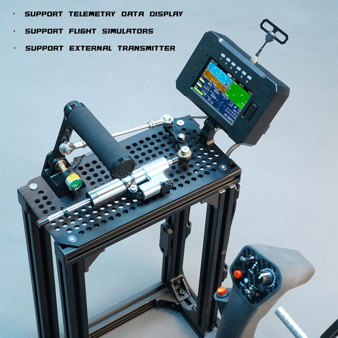 WOLFBUSH FF10 飛行シミュレーターコントローラー 10リンク 2.4G RCトランスミッター ELRS 2.4G CNC金属製