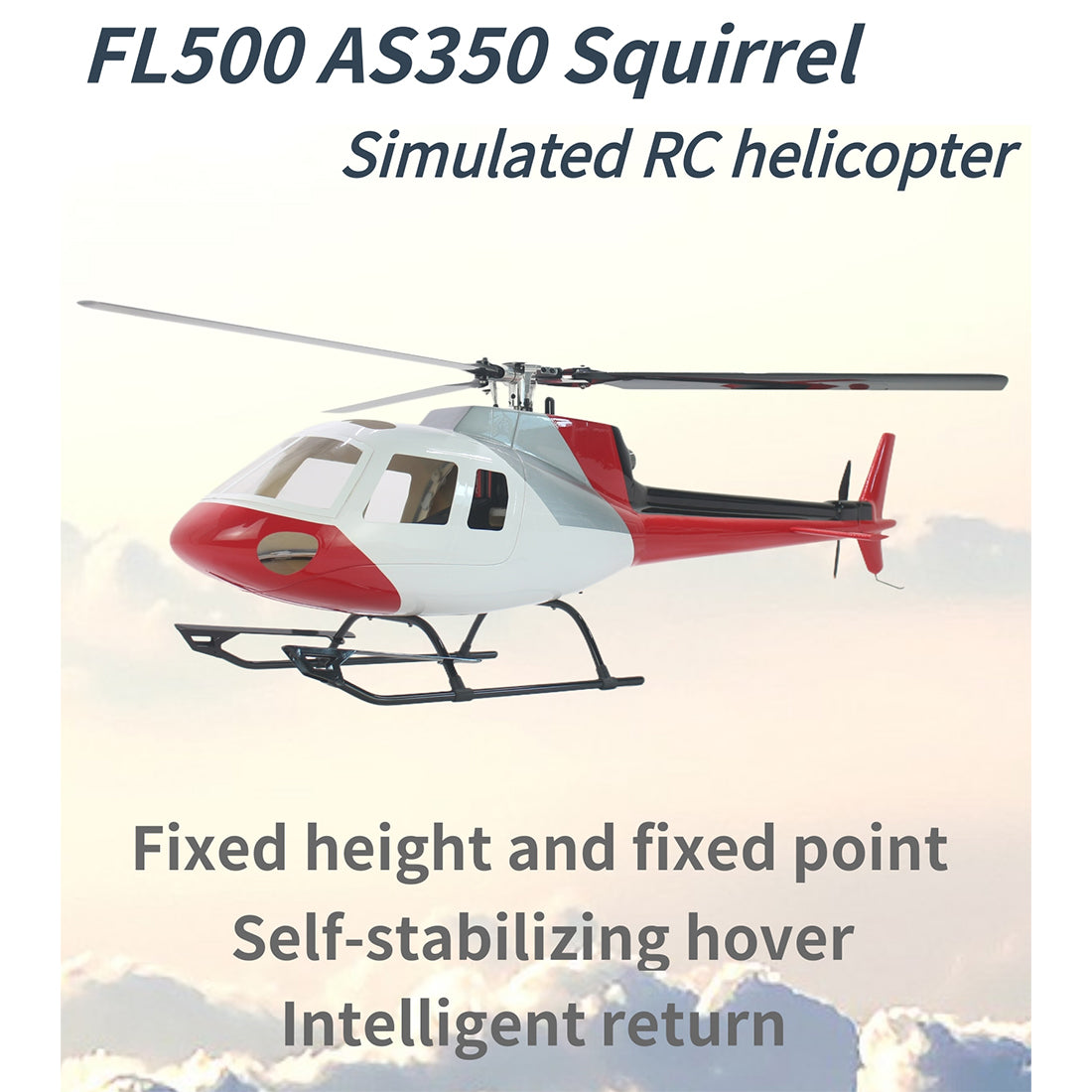 FLISHRC FL500 AS350 500クラス RCヘリコプター 2.4G 6CH FLISHRC L7飛行制御 GPS4方式測位 モード2 RTF版