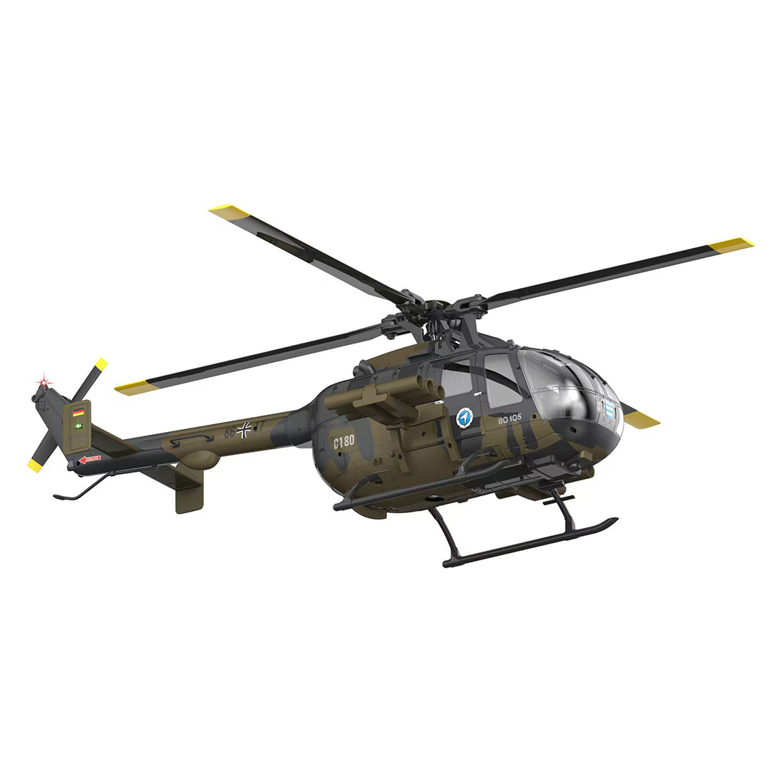 RC ERA C180 (BO 105機体) 1/25 Scale RCヘリコプター 2.4G 6CH フライバーレス単ローター 気圧+TOF LiDAR高度保持 光学流れ測位 RTF版