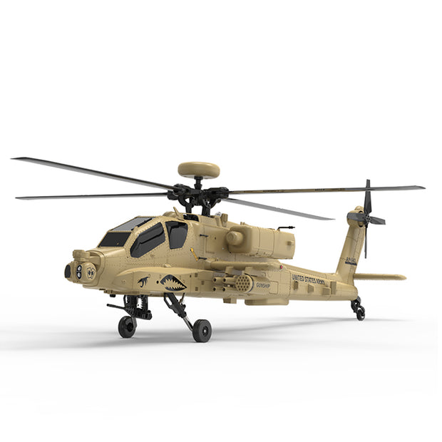 WOLFBUSH & YU XIANG F11-N AH64 1/32スケール Apache RCヘリコプター RTF版 2.4G 6CH 同軸二軸 6G/3D切替 光学フロー高度保持 砂漠イエロー