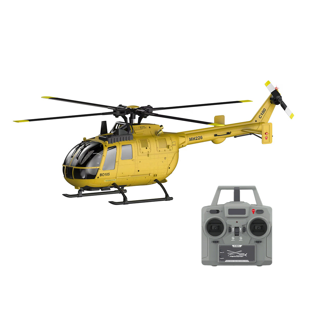 RC ERA C180 (BO 105機体) 1/25 Scale RCヘリコプター 2.4G 6CH フライバーレス単ローター 気圧+TOF LiDAR高度保持 光学流れ測位 RTF版