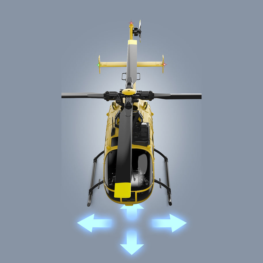 RC ERA C180 (BO 105機体) 1/25 Scale RCヘリコプター 2.4G 6CH フライバーレス単ローター 気圧+TOF LiDAR高度保持 光学流れ測位 RTF版