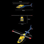 A60 1/42スケール BELL206 90級 2.4G 4CH 単ローターフライバーレス ミニRCヘリコプター（オプティカルフロー高度保持 RTF版）
