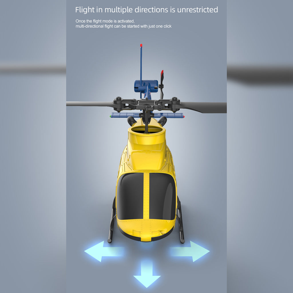 A60 1/42スケール BELL206 90級 2.4G 4CH 単ローターフライバーレス ミニRCヘリコプター（オプティカルフロー高度保持 RTF版）