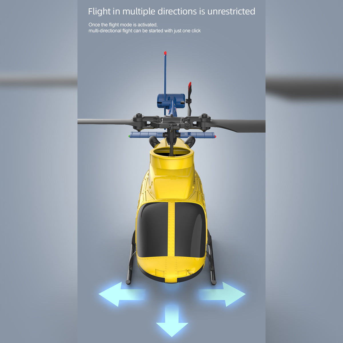 A60 1/42スケール BELL206 90級 2.4G 4CH 単ローターフライバーレス ミニRCヘリコプター（オプティカルフロー高度保持 RTF版）