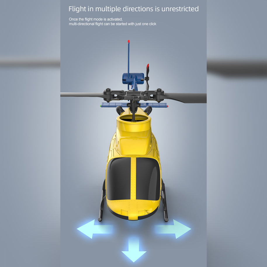 A60 1/42スケール BELL206 90級 2.4G 4CH 単ローターフライバーレス ミニRCヘリコプター（オプティカルフロー高度保持 RTF版）
