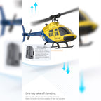A60 1/42スケール BELL206 90級 2.4G 4CH 単ローターフライバーレス ミニRCヘリコプター（オプティカルフロー高度保持 RTF版）