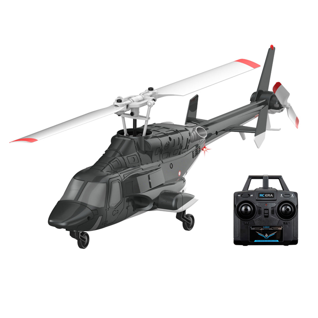 A61 1/52スケール Air-wolf 2.4G 4CH 単ローターフライバーレス ミニRCヘリコプター（オプティカルフロー高度保持 RTF）