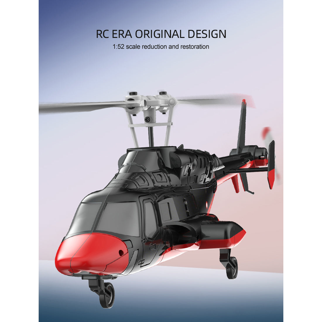 A61 1/52スケール Air-wolf 2.4G 4CH 単ローターフライバーレス ミニRCヘリコプター（オプティカルフロー高度保持 RTF）