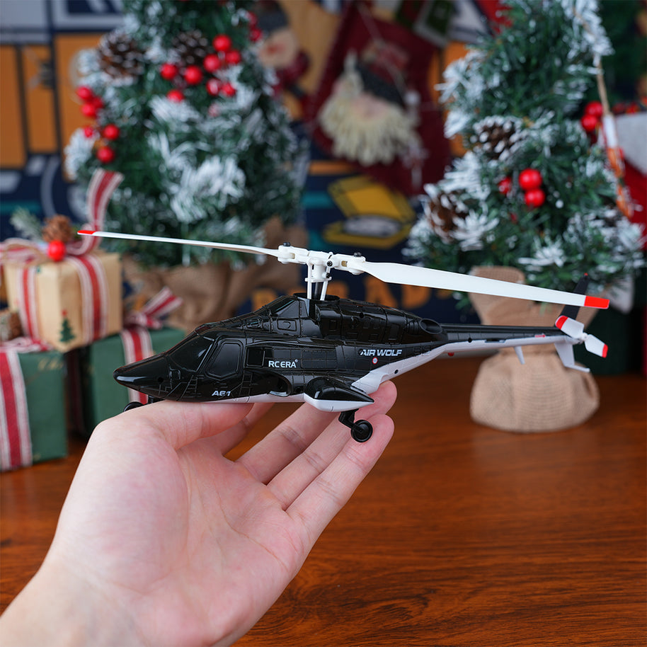 A61 1/52スケール Air-wolf 2.4G 4CH 単ローターフライバーレス ミニRCヘリコプター（オプティカルフロー高度保持 RTF）