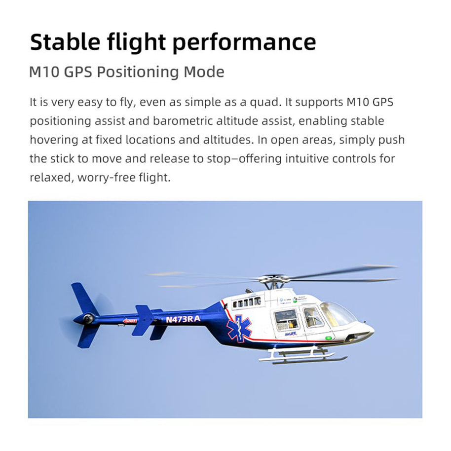 FLYWING BELL-407 470級 RCヘリコプター RTFバージョン GPS ACEフライトコントローラー 2.4G 左右ハンドル調整可能