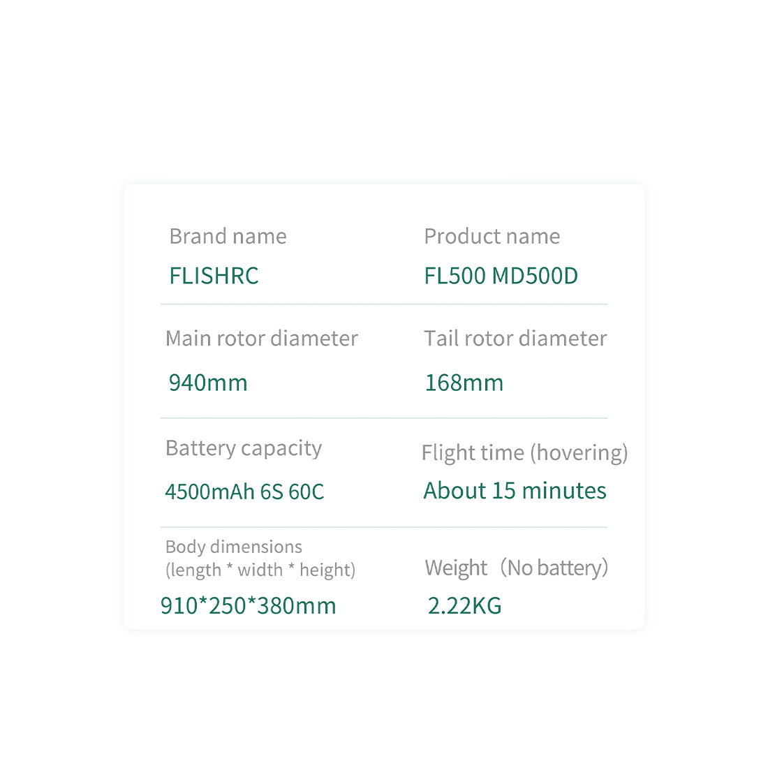 FLISHRC FL500 MD500 500クラス RCヘリコプター 2.4G 6CH FLISHRC L7飛行制御 GPS4方式測位 RTF版