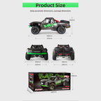 1/10スケール 2.4GHz 4WDブラシレスRCトラック 全地形 高速オフロードカー ジャイロ安定 金属ドライブトレイン LEDライト RTR