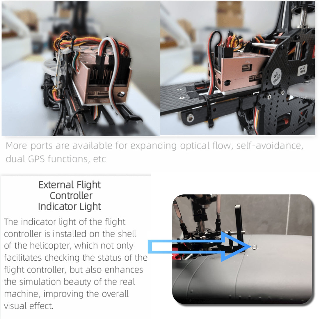 FLISHRC FL500 UH-1N 500クラス RCヘリコプター 2.4G 6CH FLISHRC L7 GPS4方式測位 リアルコックピット RTF版