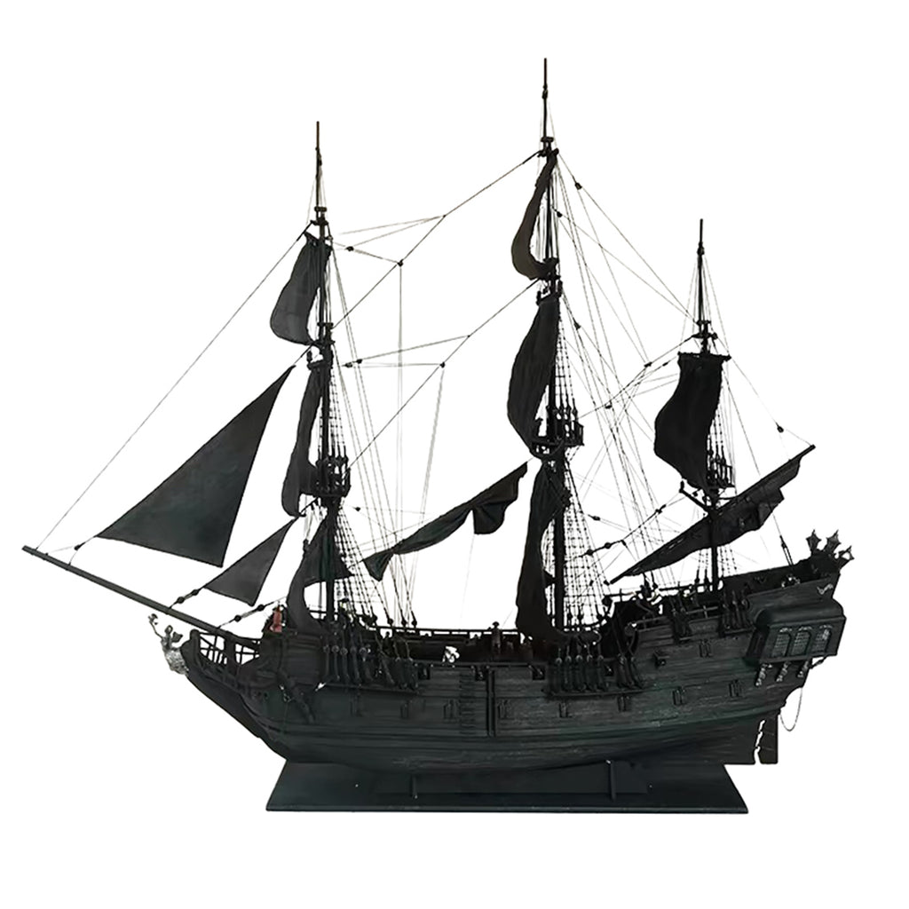 1/50 スケール ブラックパール 木製海賊船模型キット 手縫い帆 DIY 塗装可能 帆船組立散件 コレクション・贈り物