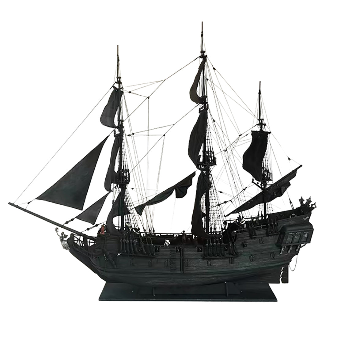 1/50 スケール ブラックパール 木製海賊船模型キット 手縫い帆 DIY 塗装可能 帆船組立散件 コレクション・贈り物