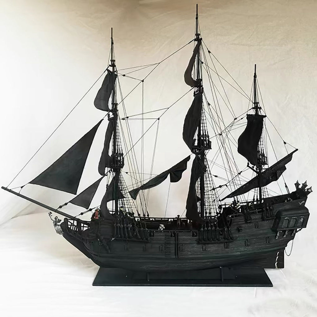1/50 スケール ブラックパール 木製海賊船模型キット 手縫い帆 DIY 塗装可能 帆船組立散件 コレクション・贈り物