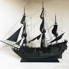 1/50 スケール ブラックパール 木製海賊船模型キット 手縫い帆 DIY 塗装可能 帆船組立散件 コレクション・贈り物