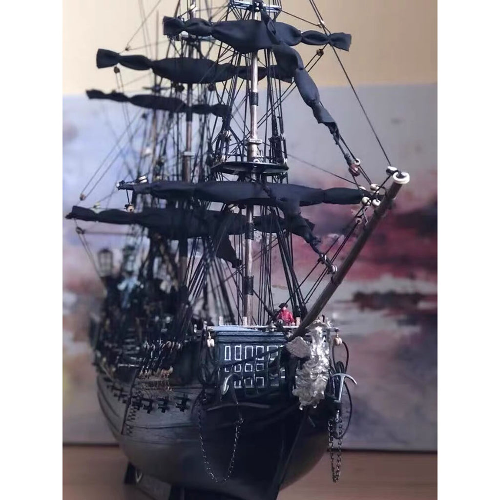 1/50 スケール ブラックパール 木製海賊船模型キット 手縫い帆 DIY 塗装可能 帆船組立散件 コレクション・贈り物