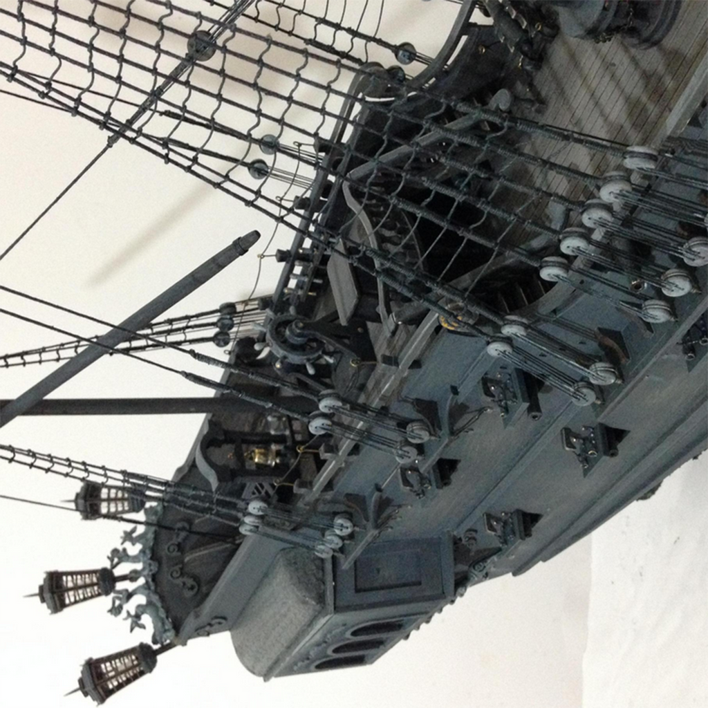 1/50 スケール ブラックパール 木製海賊船模型キット 手縫い帆 DIY 塗装可能 帆船組立散件 コレクション・贈り物