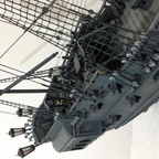 1/50 スケール ブラックパール 木製海賊船模型キット 手縫い帆 DIY 塗装可能 帆船組立散件 コレクション・贈り物