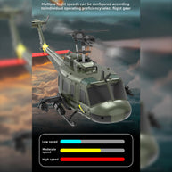 C032 1/48スケール UH-1 Huey 2.4G 6CH フライバーレス RCヘリコプター（オプティカルフロー位置決め RTF版）