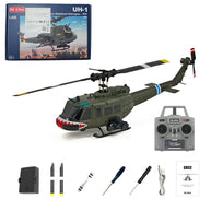 C032 1/48スケール UH-1 Huey 2.4G 6CH フライバーレス RCヘリコプター（オプティカルフロー位置決め RTF版）